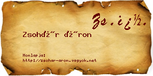 Zsohár Áron névjegykártya