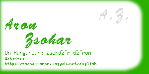 aron zsohar business card